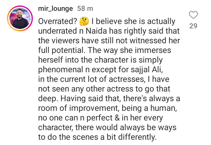 Nadia Jamil Replies To Nadia Afgan Calling Yumna Zaidi Overrated