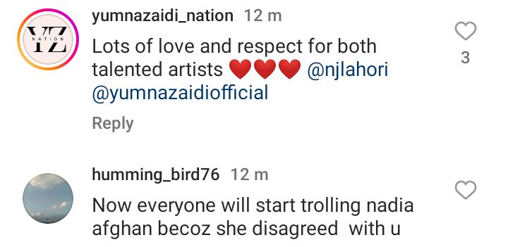 Nadia Jamil Replies To Nadia Afgan Calling Yumna Zaidi Overrated