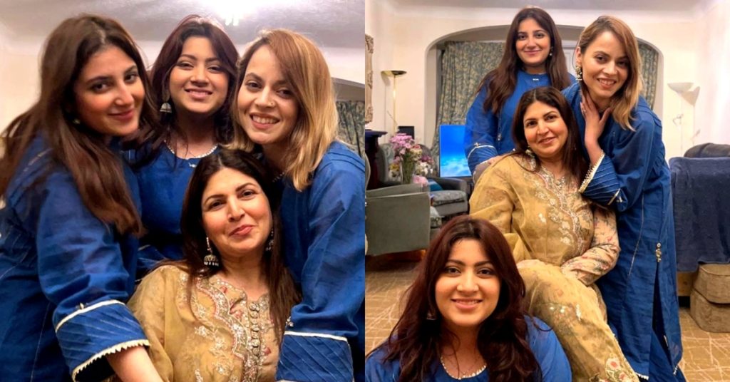 Shagufta Ijaz With Daughters on Eid