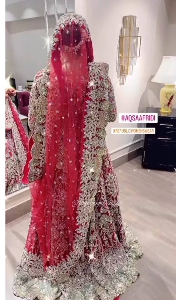 Shahid Afridi Daughter Aqsa's Wedding Dresses Price