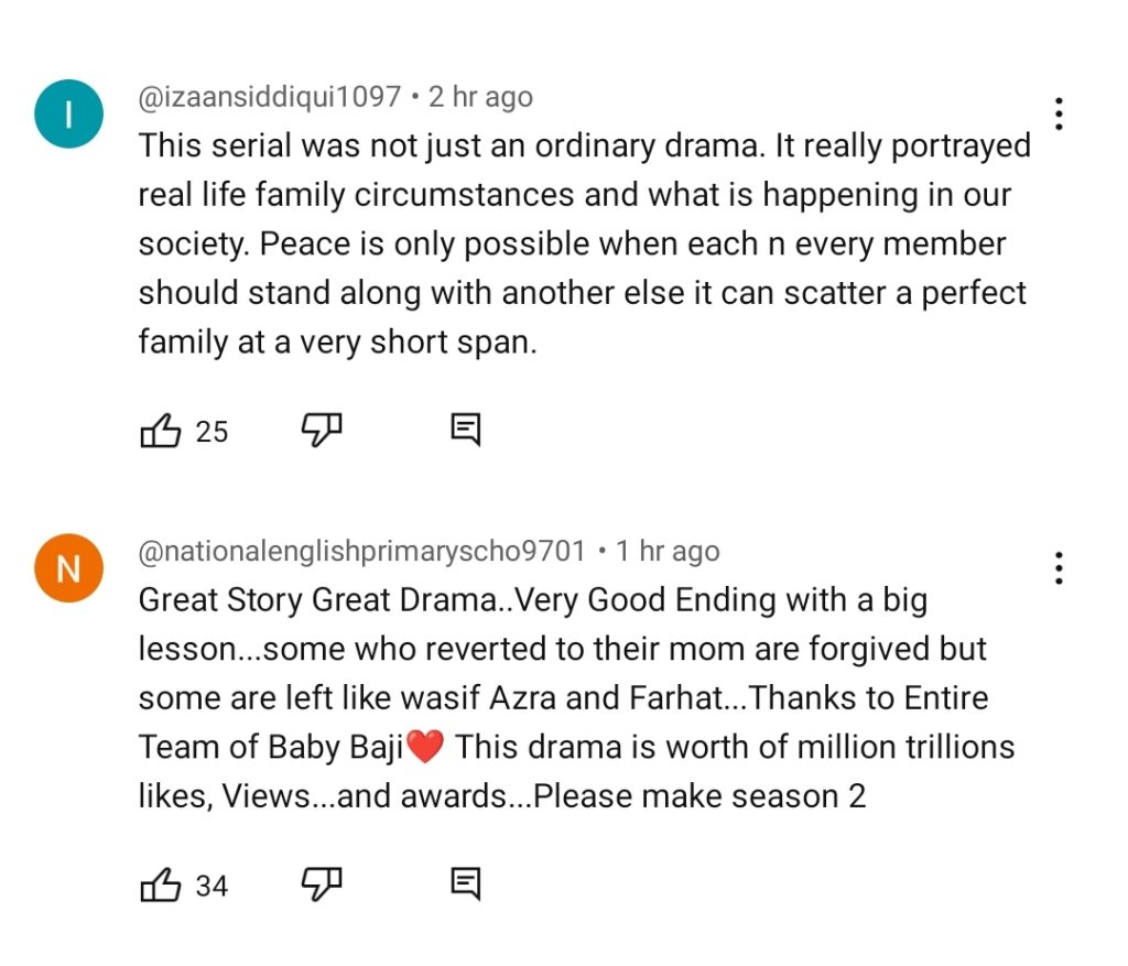 Baby Baji Last Episode - Fans Emotionally Bid Farewell to Drama