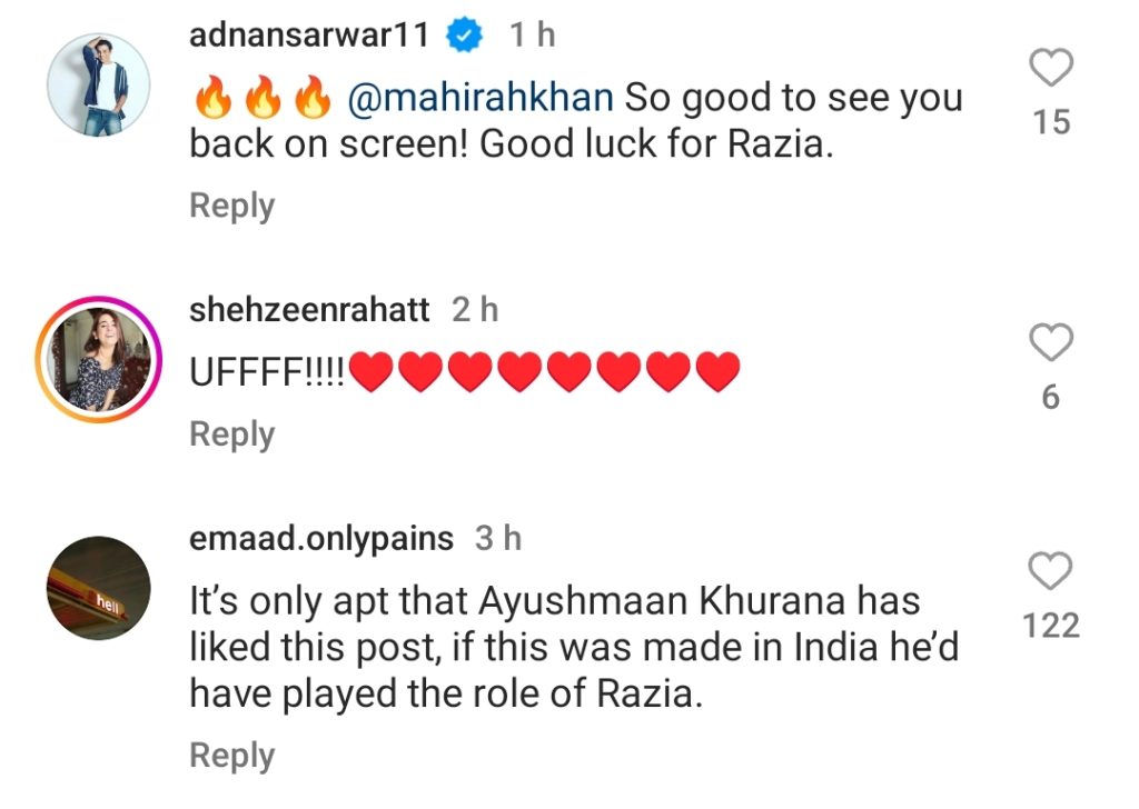 Mahira Khan's Look & Performance In Razia Praised By Fans