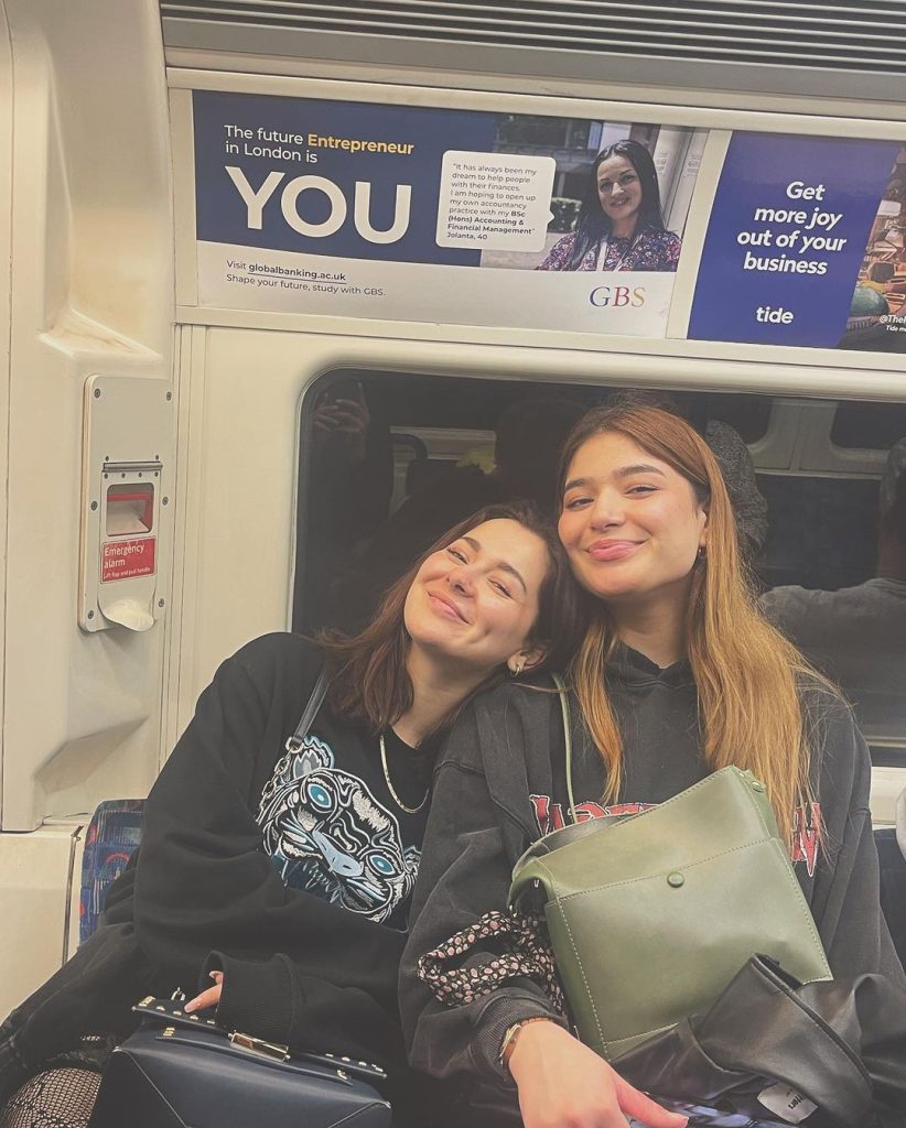 Hania Aamir Enjoys Vacations In UK With Her Sister Esha Aamir