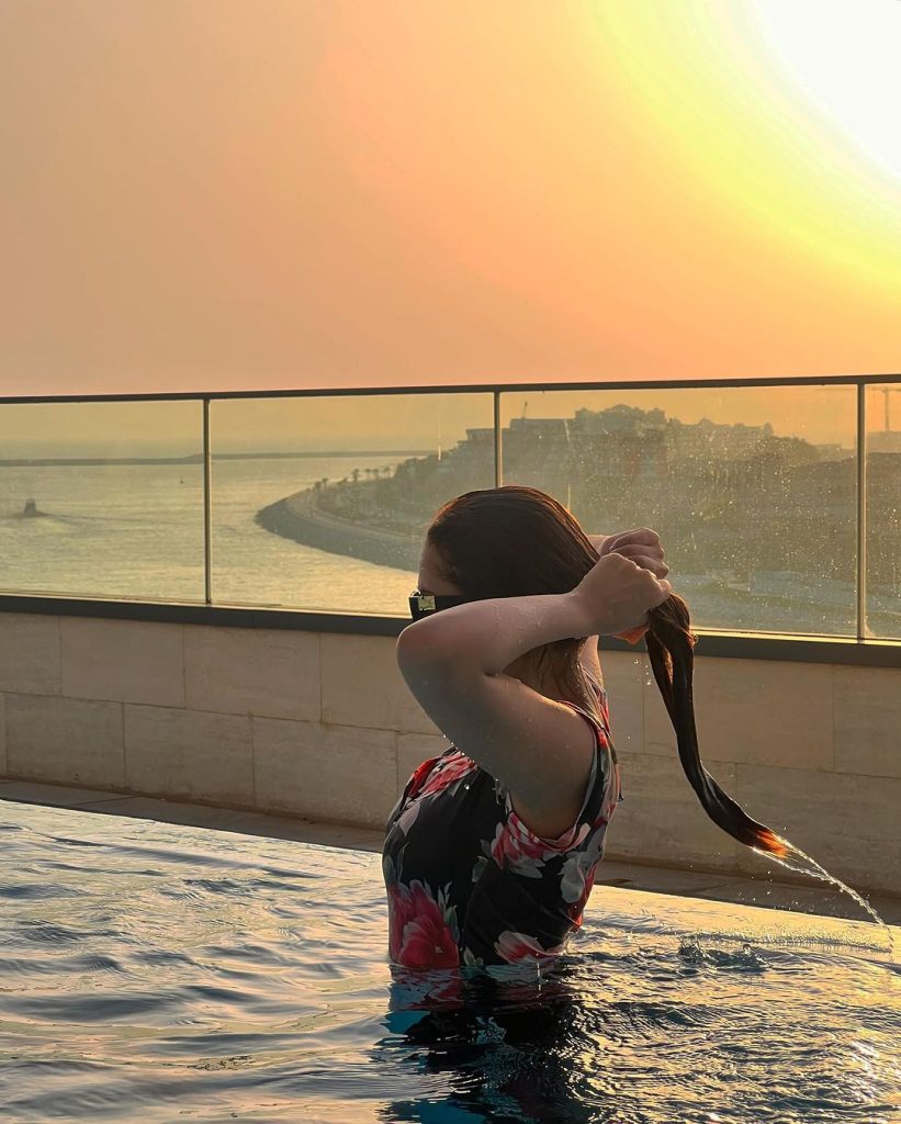 Jannat Mirza Enjoying Her Vacations In Dubai With Pool Time