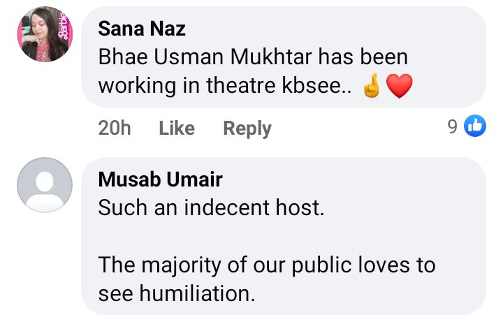 Imran Ashraf's Rudeness Towards Usman Mukhtar Disappoints Public
