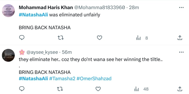 Public And Celebrities Upset By Natasha's Tamasha Elimination