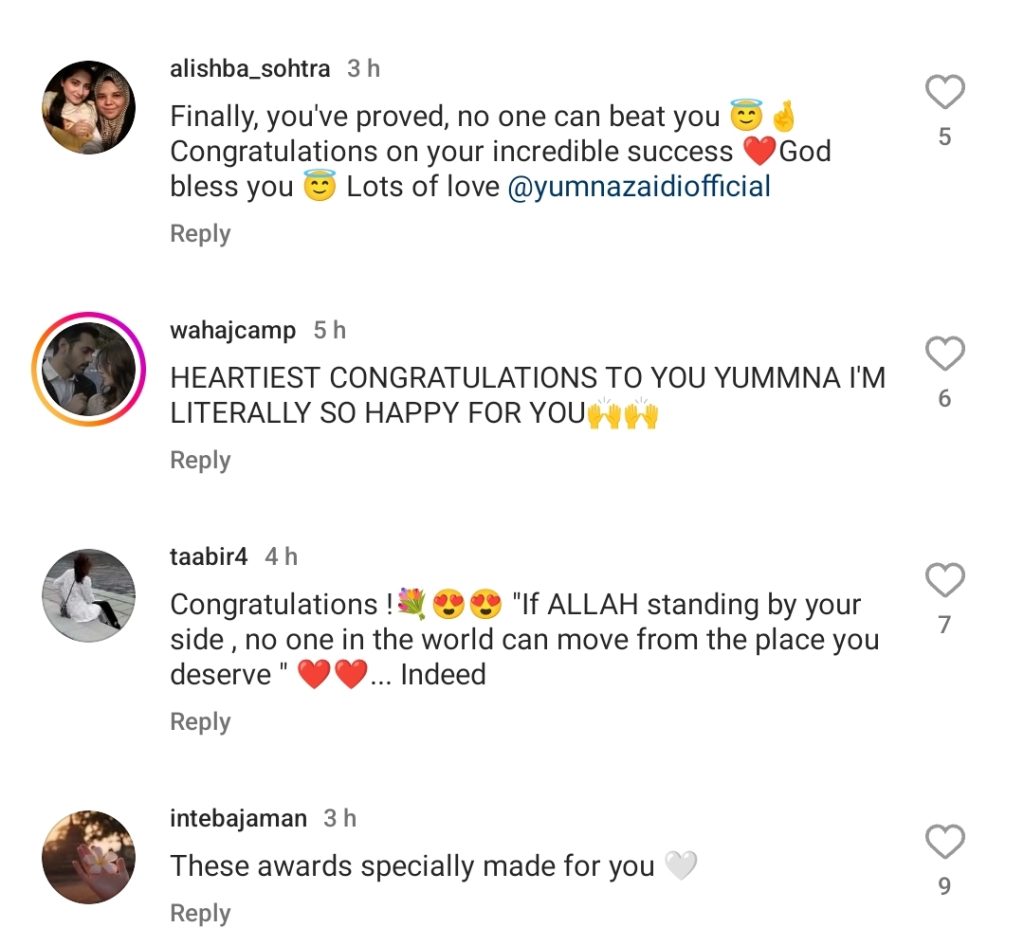 Yumna Zaidi Big Win At LSA Makes Fans Ecstatic