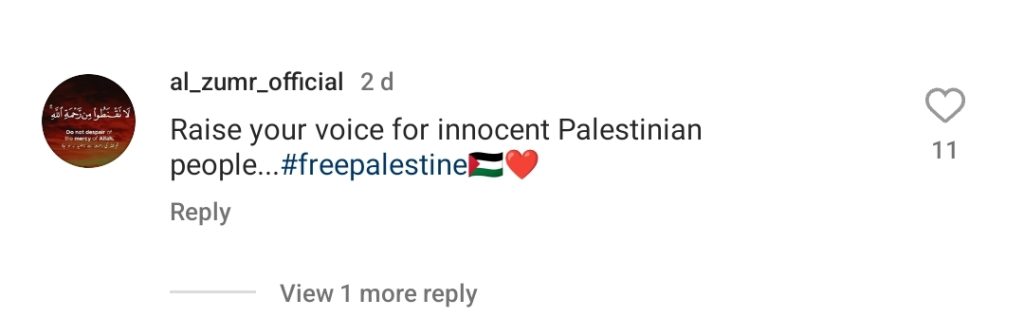 Sakina Samo Calls Out Top Star For Being Silent on Palestine