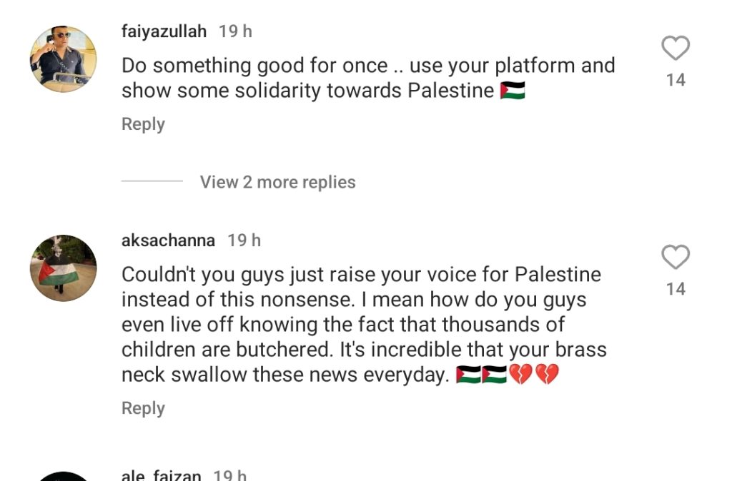 Sakina Samo Calls Out Top Star For Being Silent on Palestine