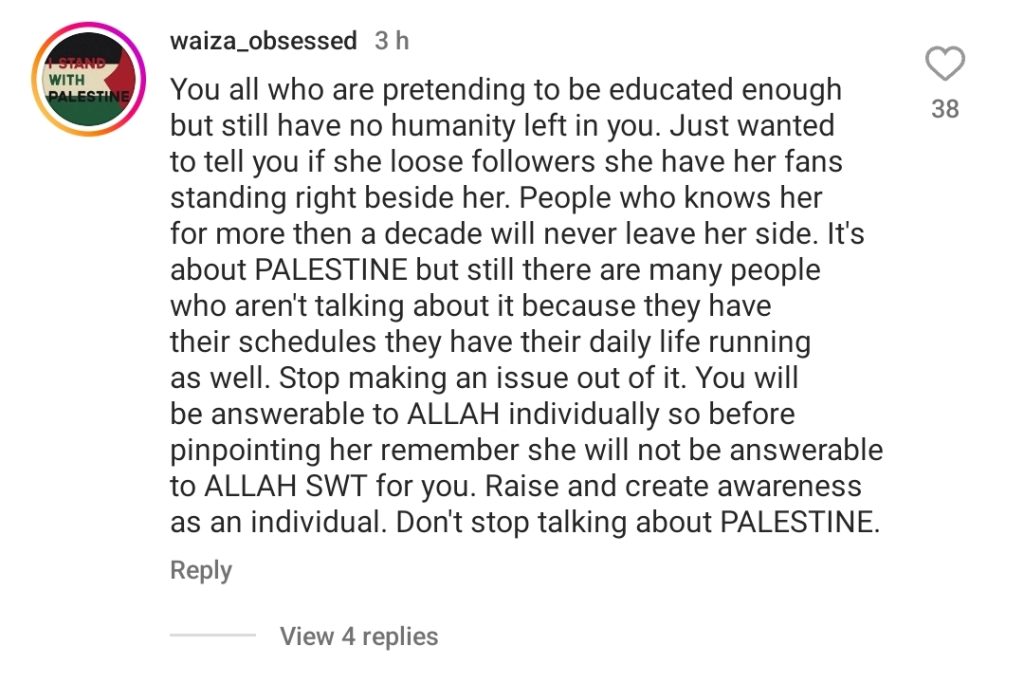 Ayeza Khan's Statement On Her Previous Post About Palestine