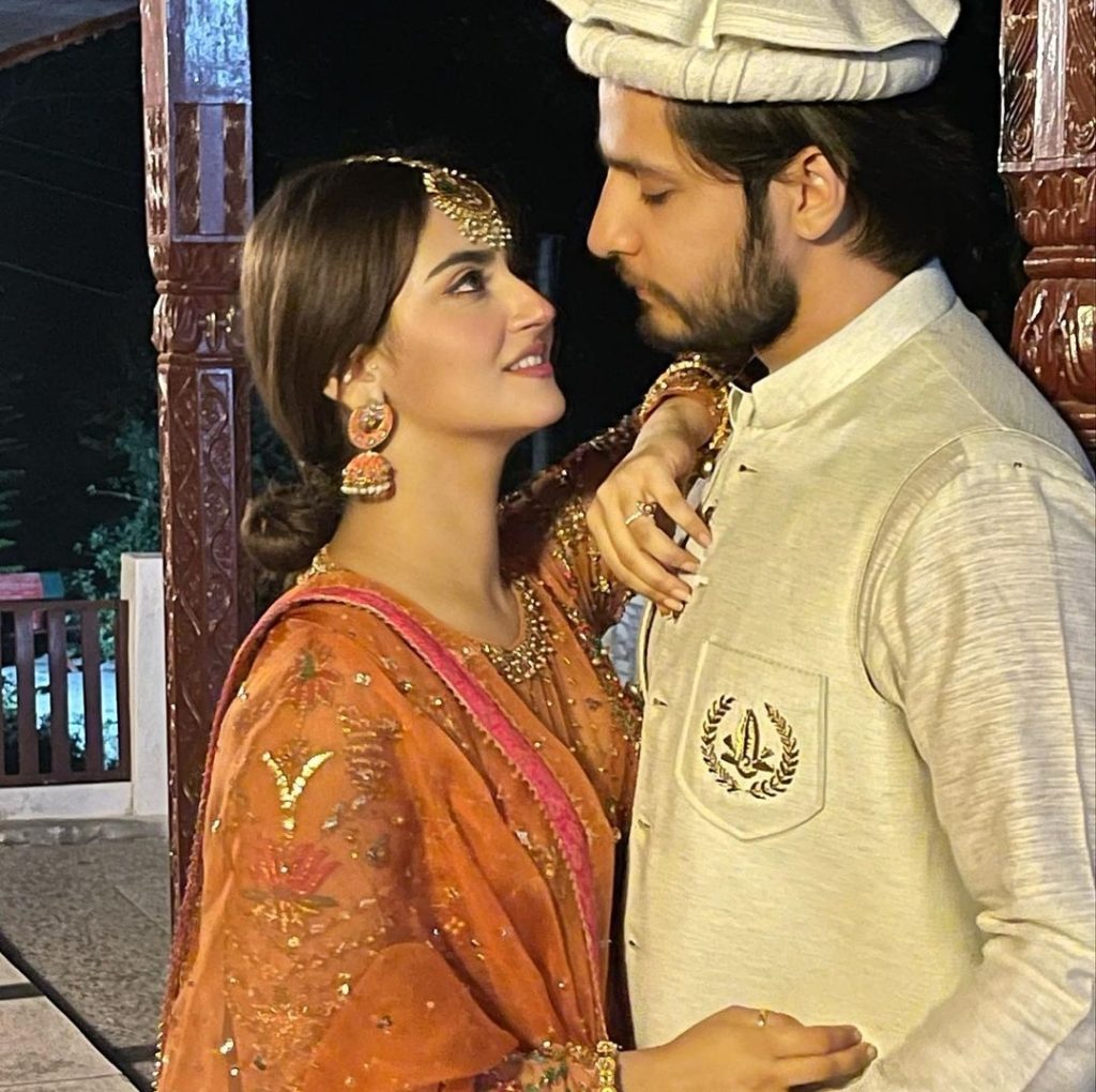 Hiba Bukhari Shares BTS Pictures With Arez From New Drama