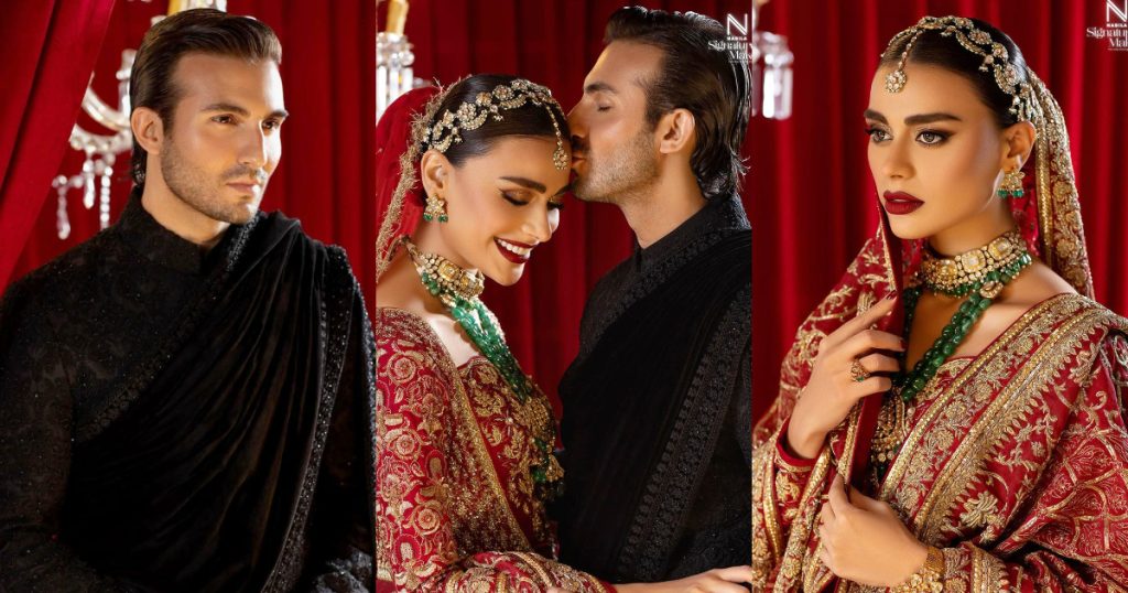 Sadaf Kanwal And Shahroz Sabzwari Beautiful Wedding Shoot For Nabila