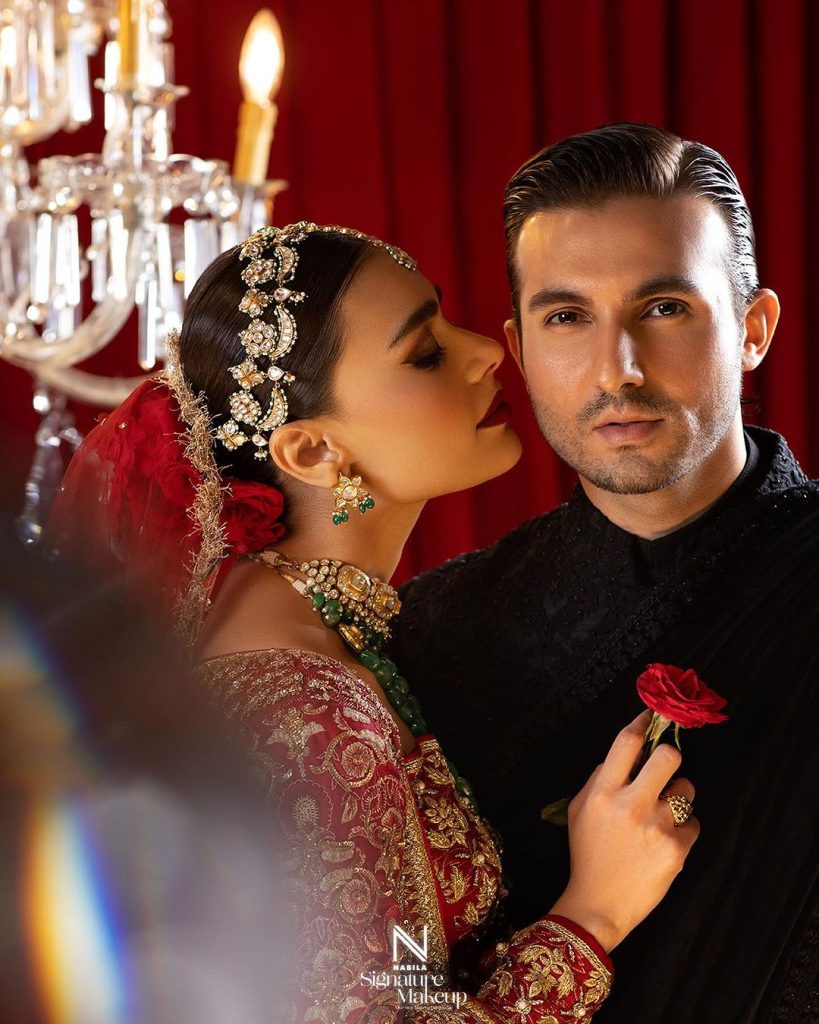 Sadaf Kanwal And Shahroz Sabzwari Beautiful Wedding Shoot For Nabila