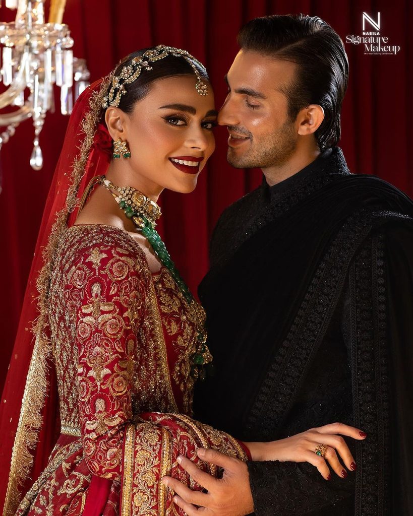 Sadaf Kanwal And Shahroz Sabzwari Beautiful Wedding Shoot For Nabila