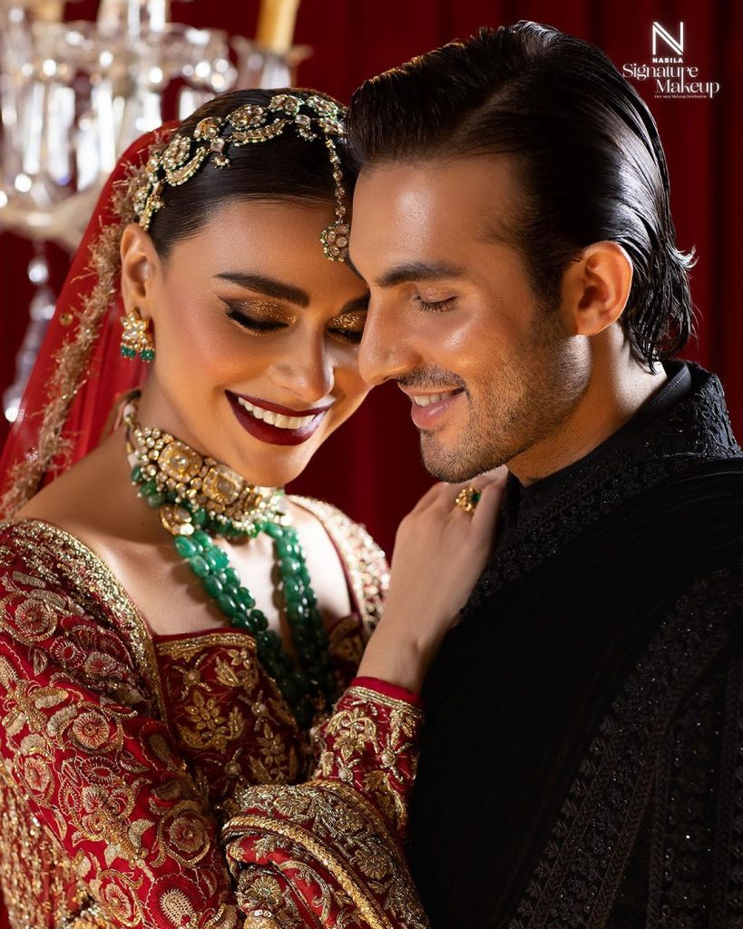 Sadaf Kanwal And Shahroz Sabzwari Beautiful Wedding Shoot For Nabila