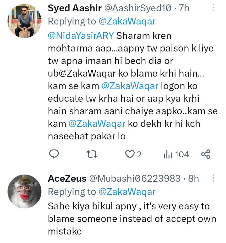 Waqar Zaka's Fiery Response To Nida Yasir's Accusation