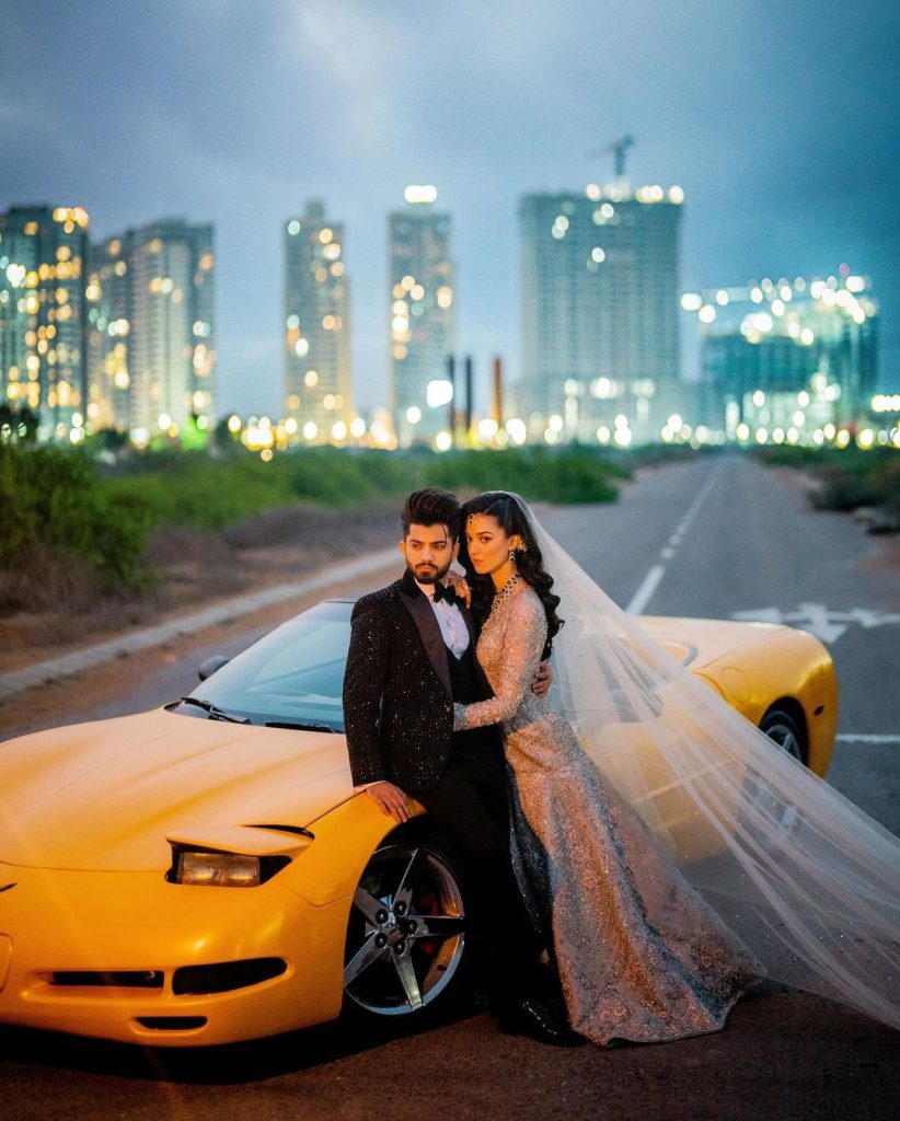 Zarnab Fatima-Laraib Khalid Sports Car Themed Walima Shoot