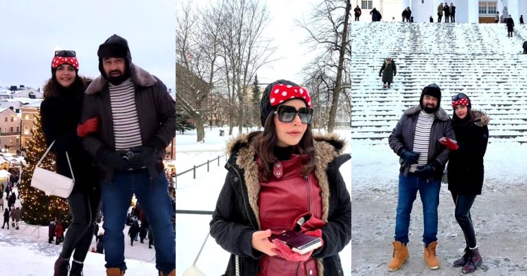 Nida Yasir & Yasir Nawaz Enjoying Snowfall in Finland