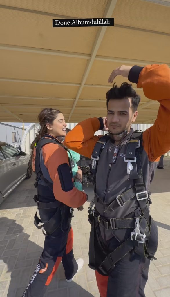 Kanwal Aftab & Zulqarnain's Sky Diving Experience In Abu Dhabi