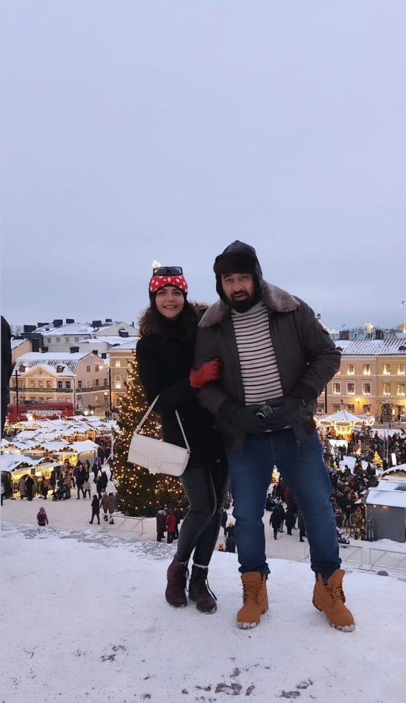 Nida Yasir & Yasir Nawaz Enjoying Snowfall in Finland