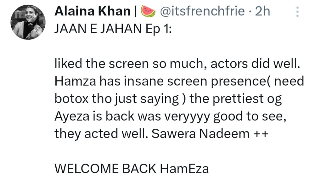 Jaan e Jahan Episode 1- People Fall In Love With Ayeza Khan And Hamza Ali Abbasi