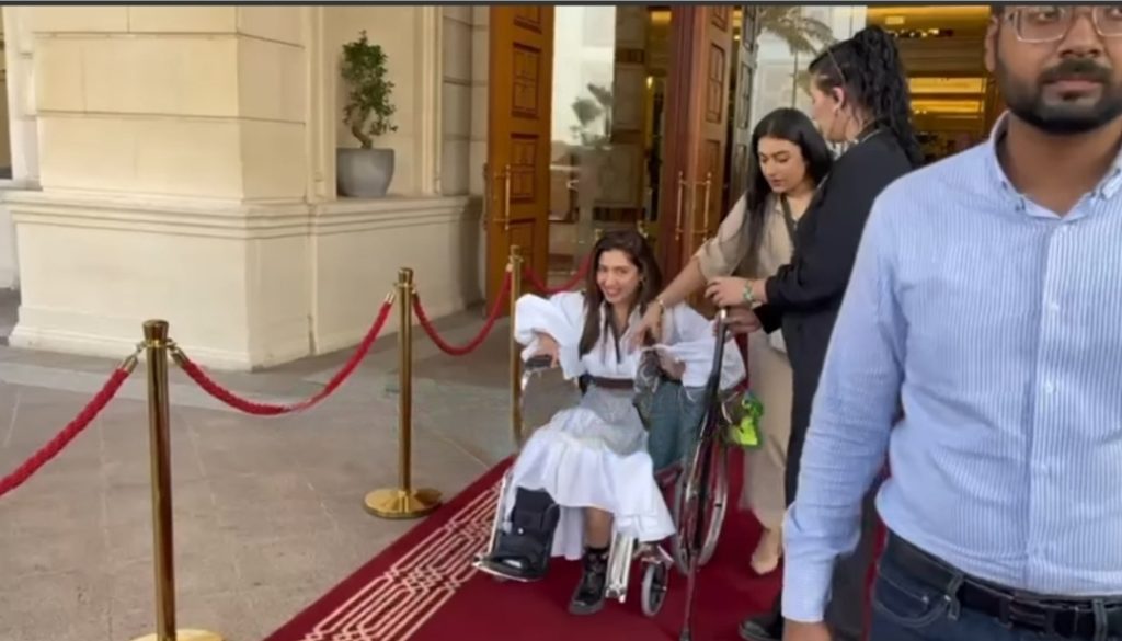 Mahira Khan Arrives At An Event On Wheelchair