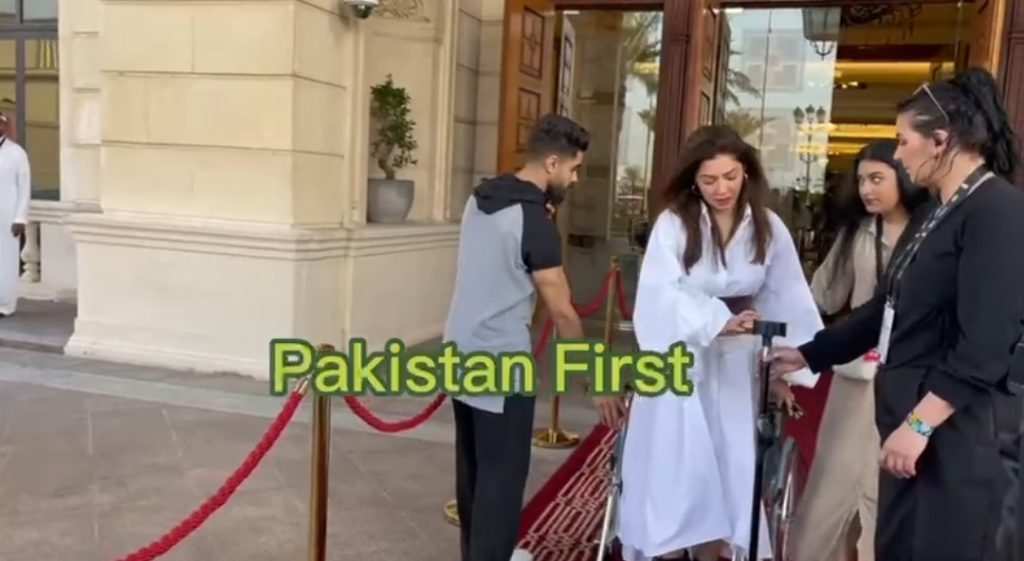 Mahira Khan Arrives At An Event On Wheelchair