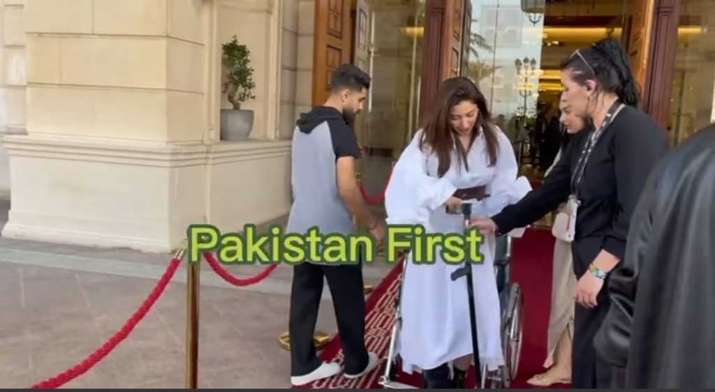 Mahira Khan Arrives At An Event On Wheelchair