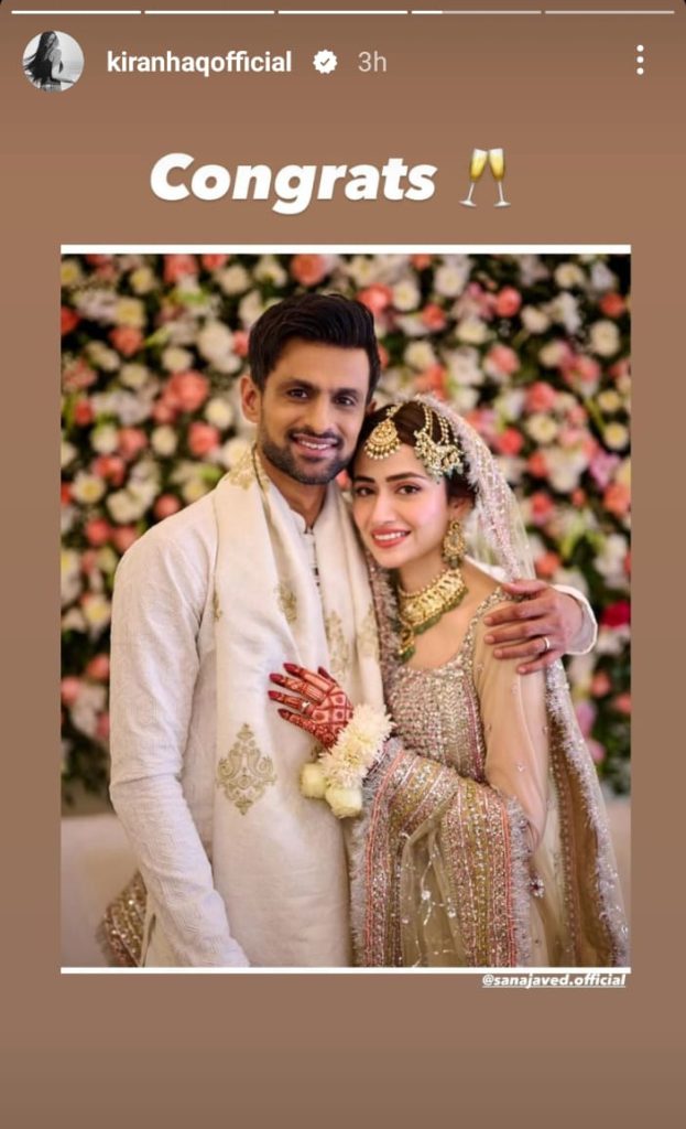 Celebrities React To Shoaib Malik-Sana Javed Marriage