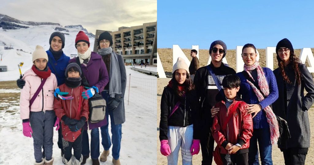 Nadia Hussain Enjoys Winter Vacations With Kids In Baku