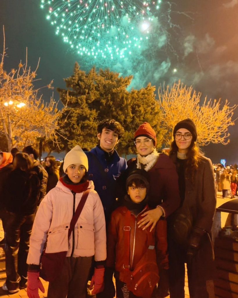 Nadia Hussain Enjoys Winter Vacations With Kids In Baku