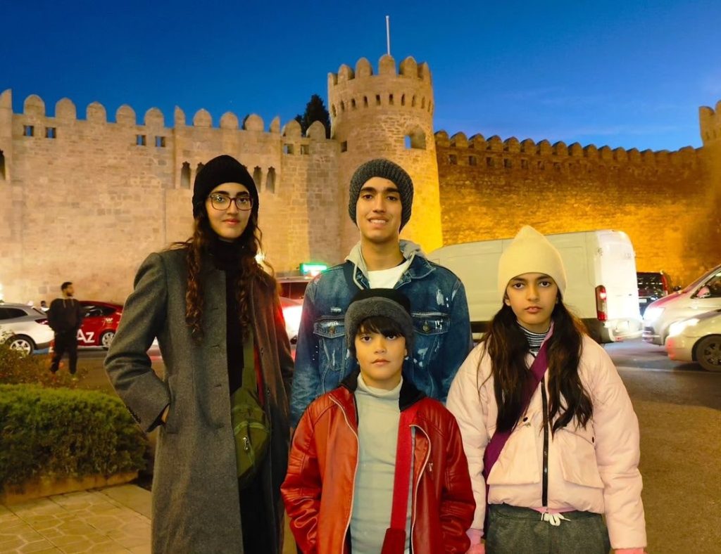 Nadia Hussain Enjoys Winter Vacations With Kids In Baku