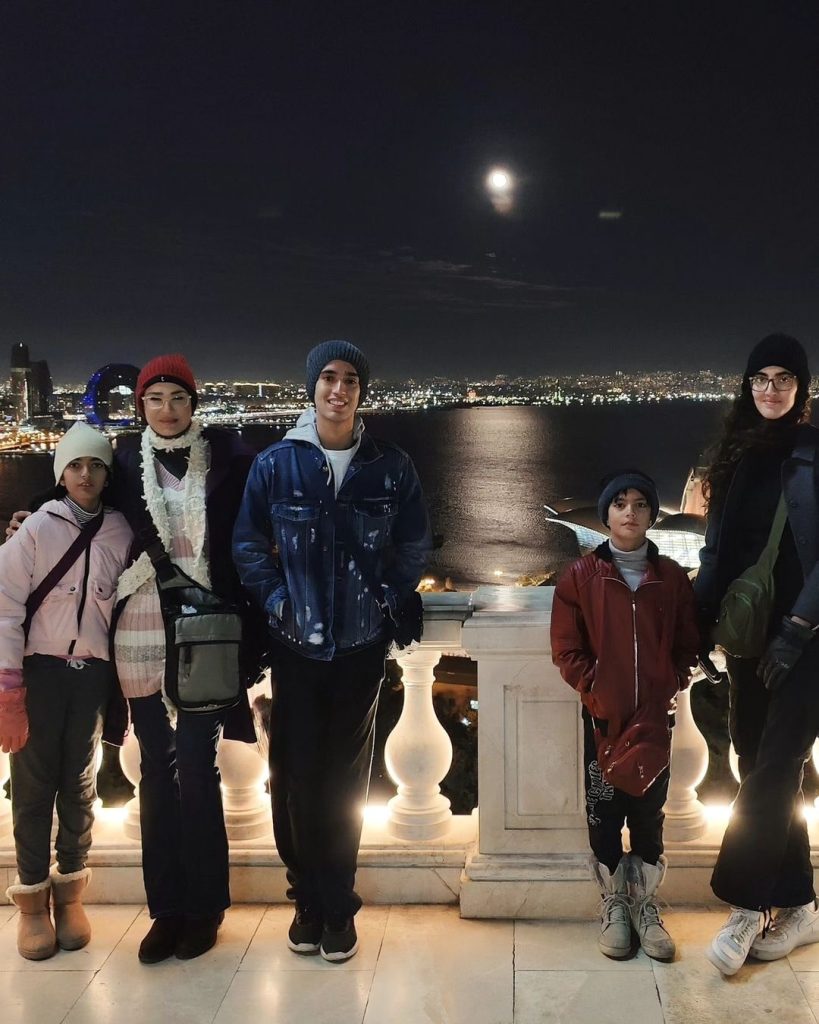 Nadia Hussain Enjoys Winter Vacations With Kids In Baku