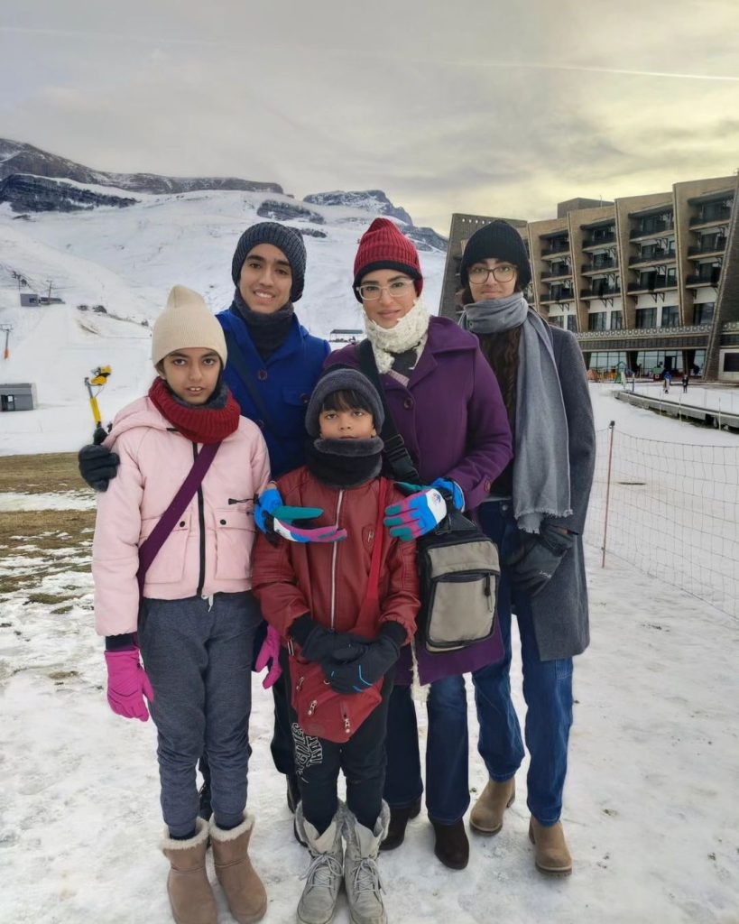 Nadia Hussain Enjoys Winter Vacations With Kids In Baku