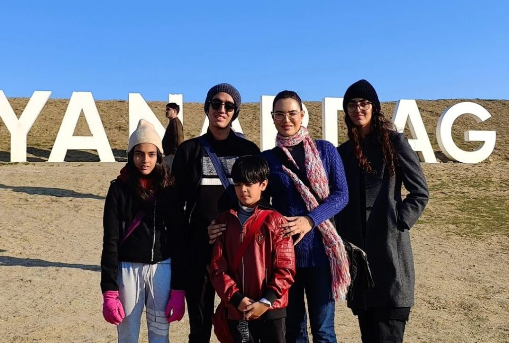 Nadia Hussain Enjoys Winter Vacations With Kids In Baku