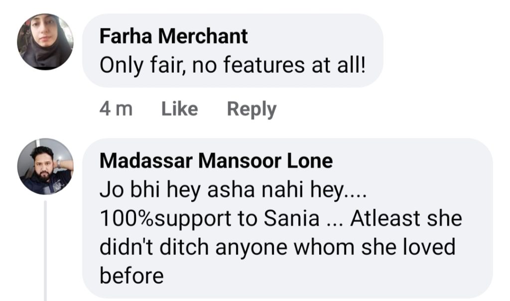 Sana Javed Supporting Shoaib Malik Triggers Reaction