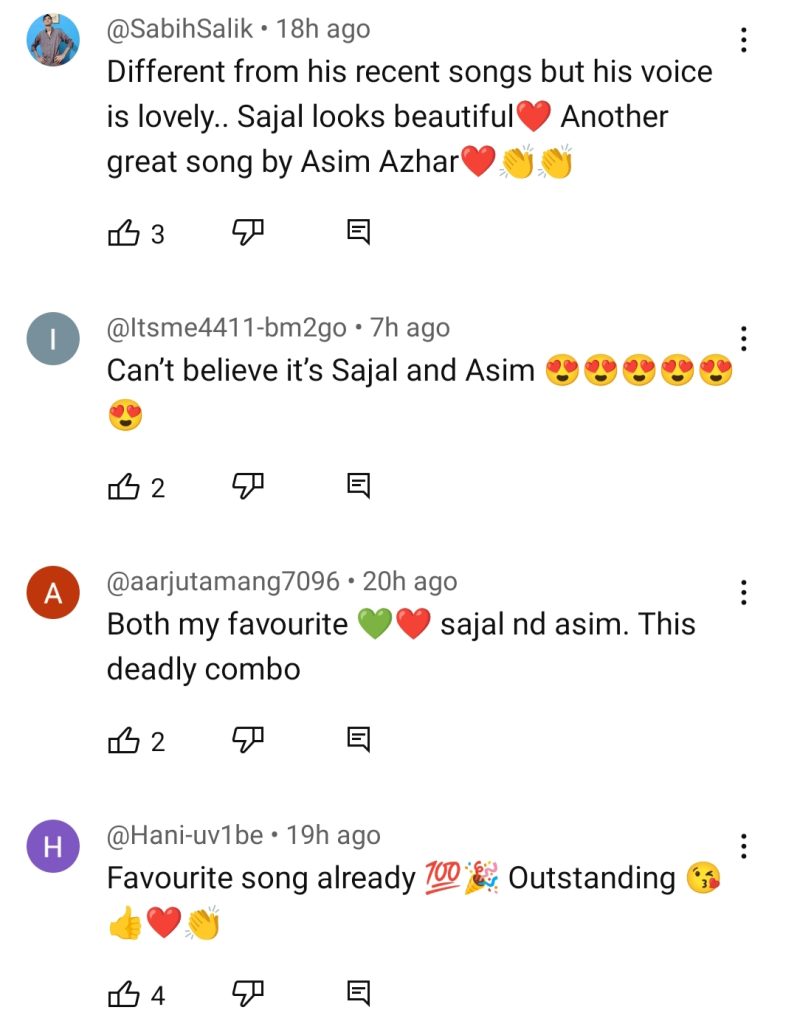 Asim Azhar's Latest Song Starring Sajal Aly Out