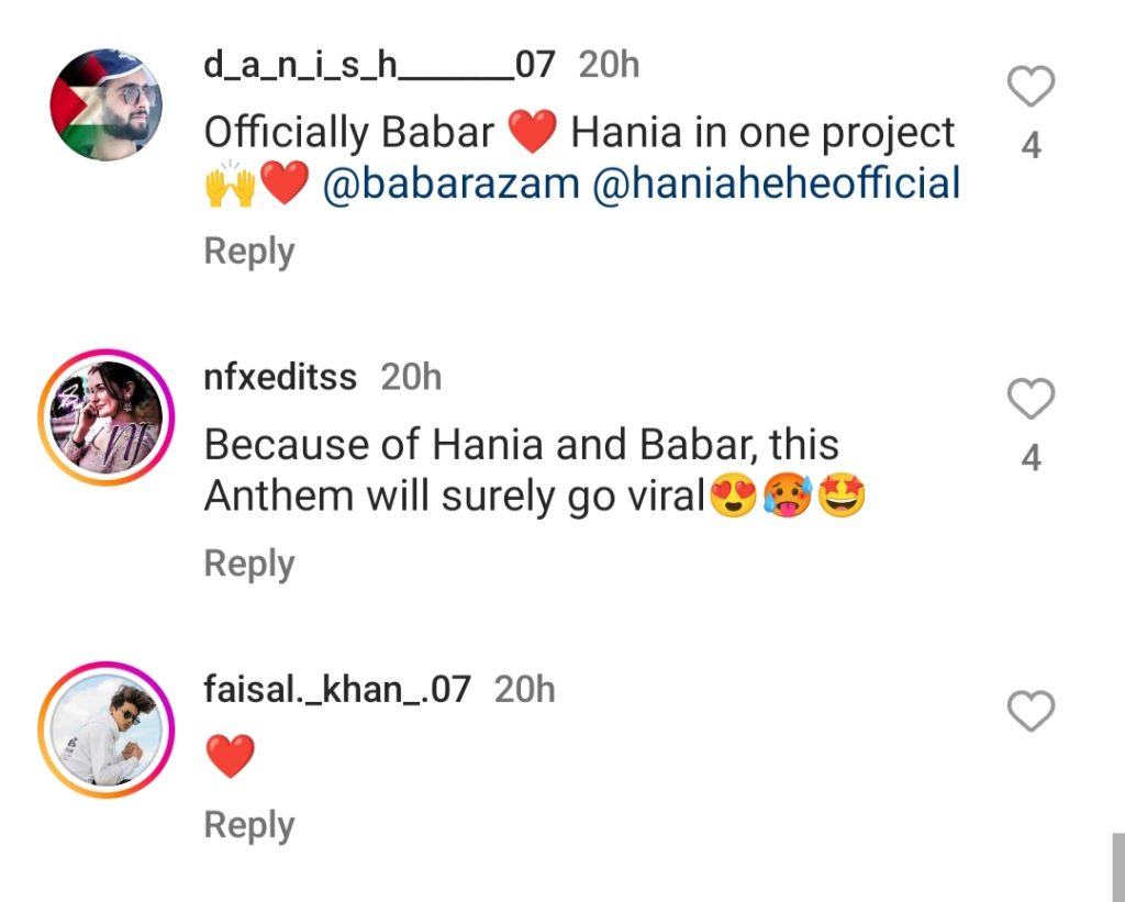 Babar Azam And Hania Aamir In Peshawar Zalmi Anthem
