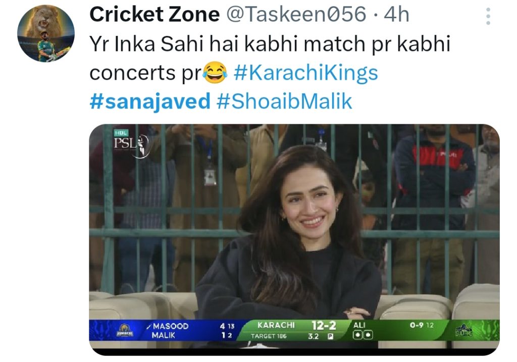 Sana Javed Supporting Shoaib Malik Triggers Reaction