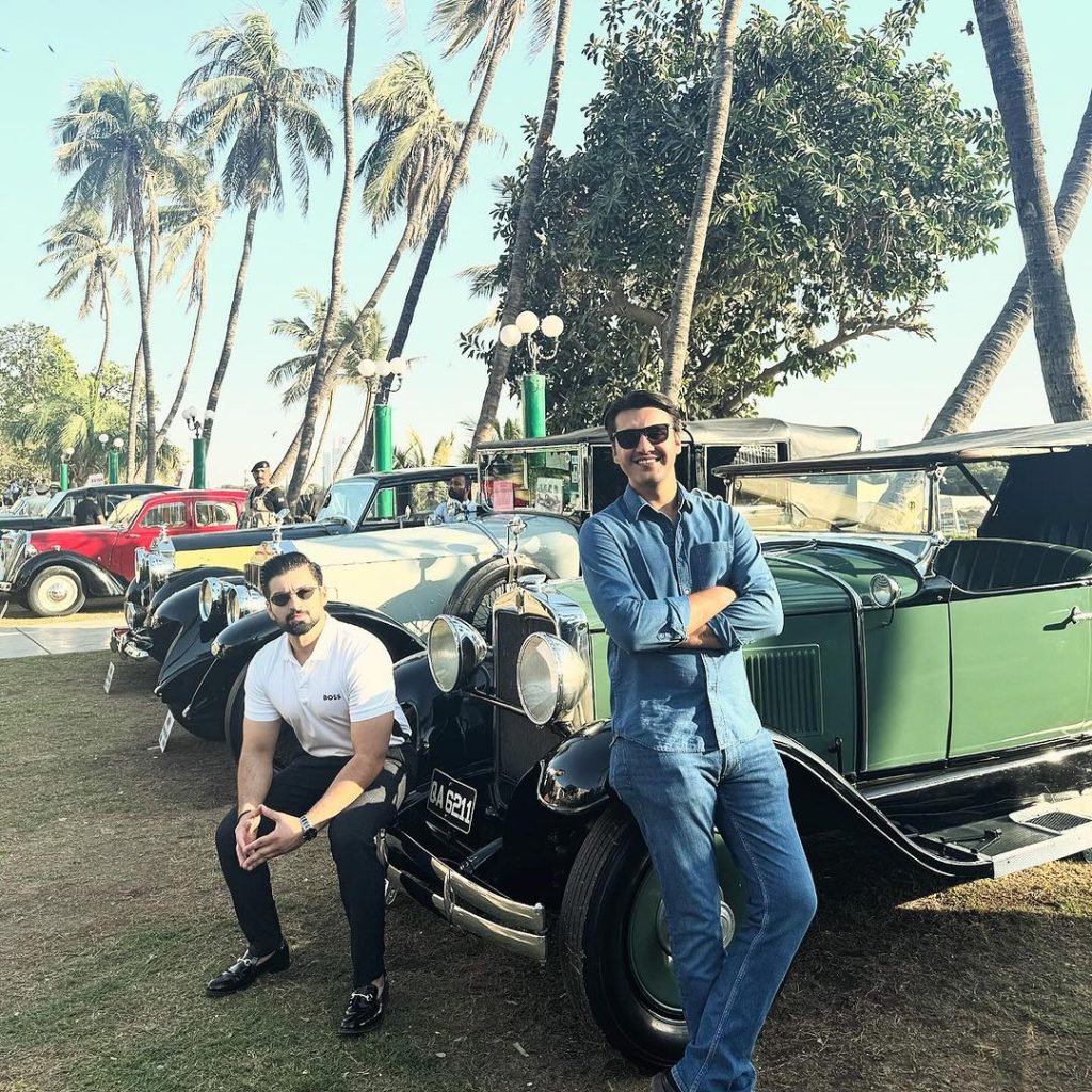 Muneeb Butt And Family At Ahsan Mohsin Ikram's Car Show
