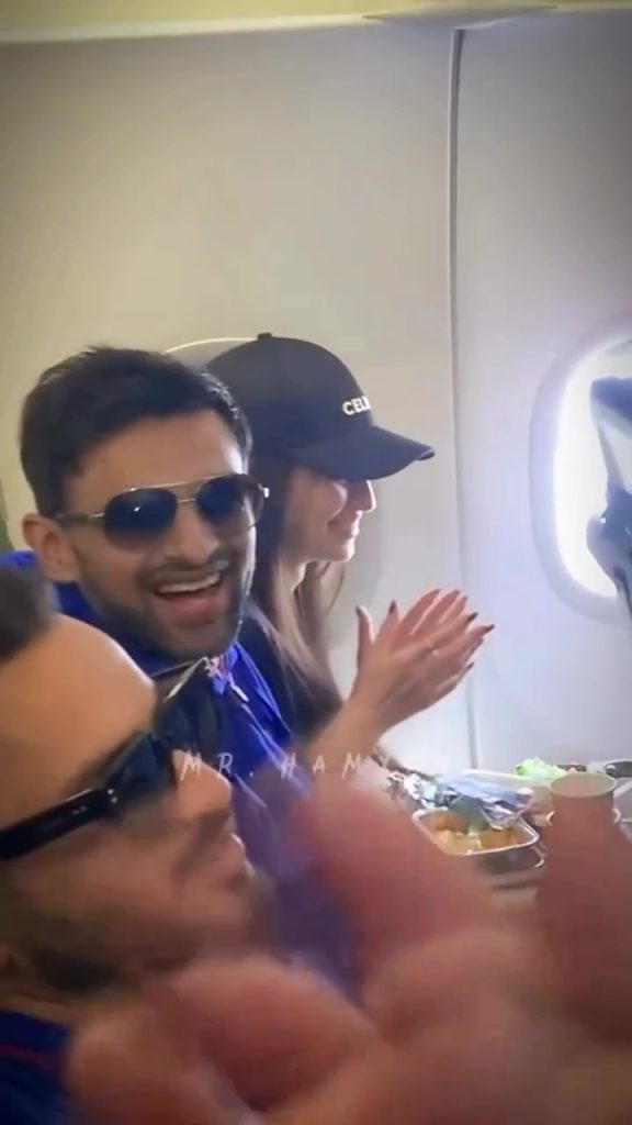 Newlyweds Shoaib Malik And Sana Javed Welcomed By Airline