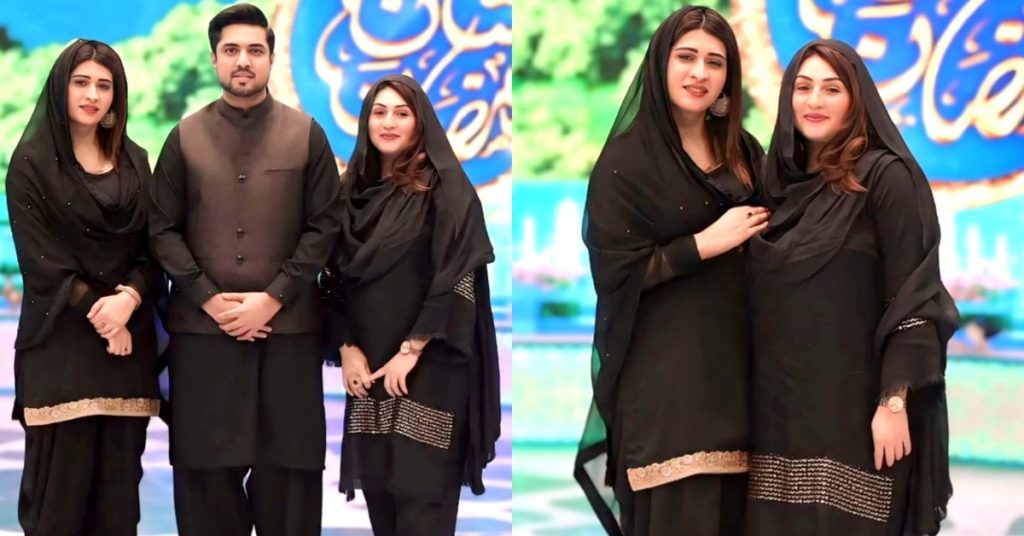 Iqrar Ul Hassan's Wives Spotted Together In Shaan E Ramzan