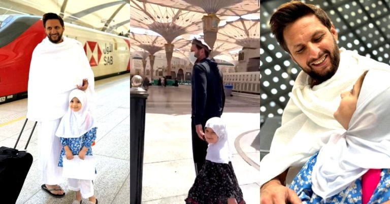 Shahid Afridi Pictures With Daughter From Madina