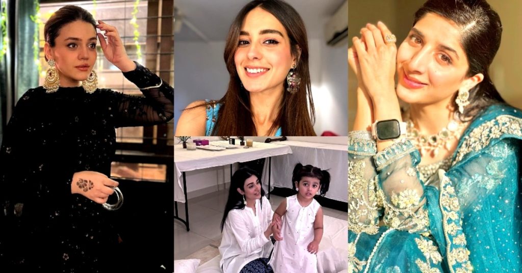 Pakistani Celebrities' Pictures from Chand Raat Celebrations