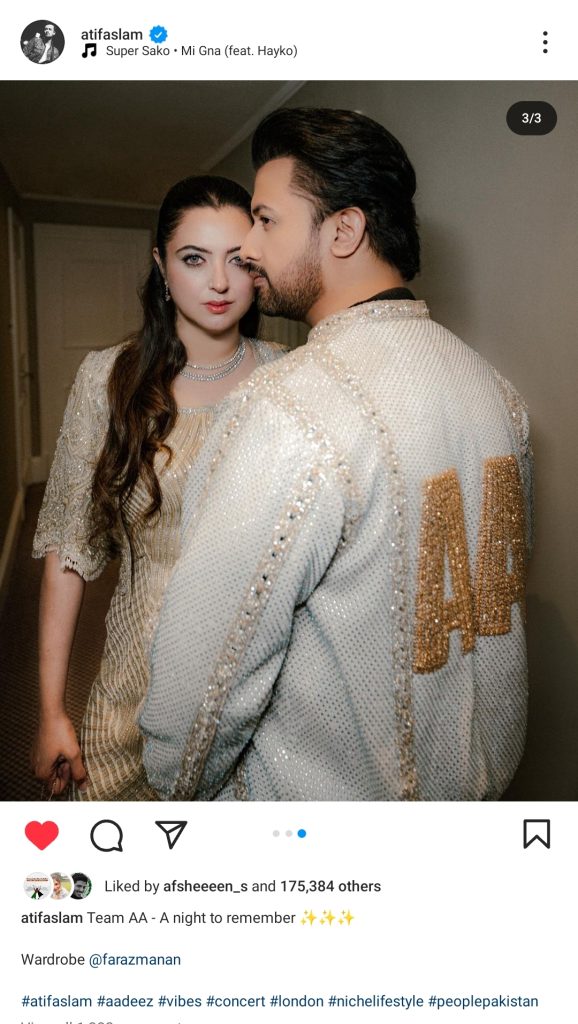 Atif Aslam's Pictures With Wife From Ambani Pre-Wedding Functions