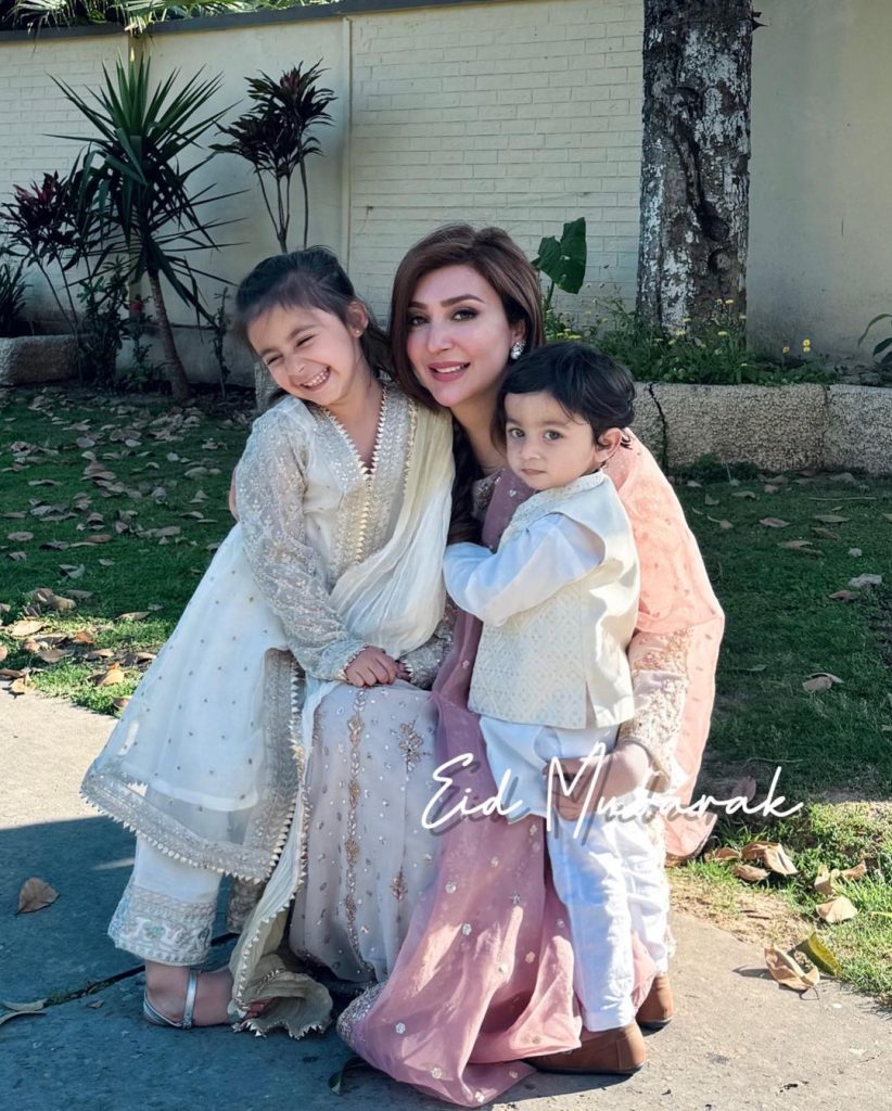 Aisha Khan Beautiful Clicks With Her Kids From Eid Day 1