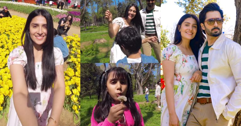 Ayeza Khan-Danish Taimoor Take Family Trip To Tulip Gardens