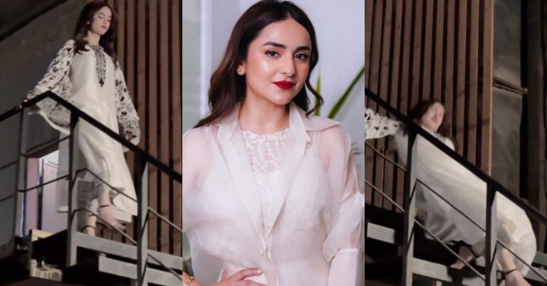 Yumna Zaidi Fell From Stairs During Gentleman Shooting – Video