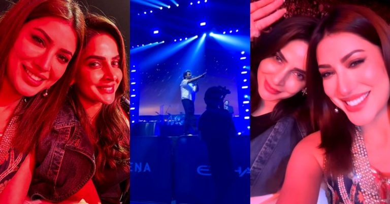 Saba Qamar & Mehwish Hayat Enjoying Atif Aslam’s Concert In Abu Dhabi