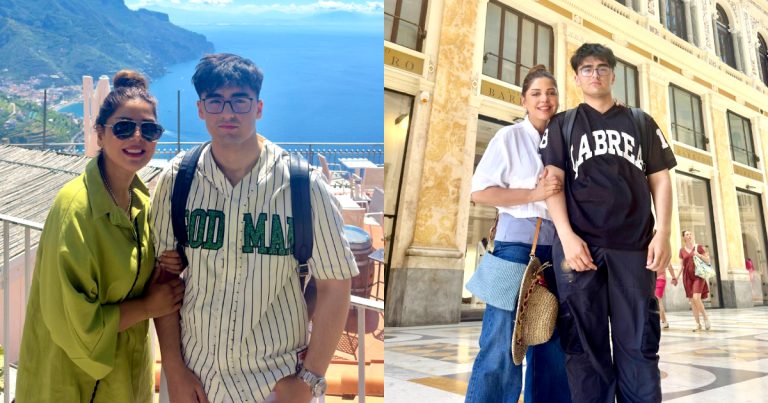 Hadiqa Kiani Vacations With Son Nad e Ali In Italy